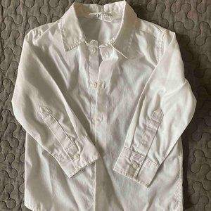 White Long Sleeve Button Down Dress Shirt 2T H&M